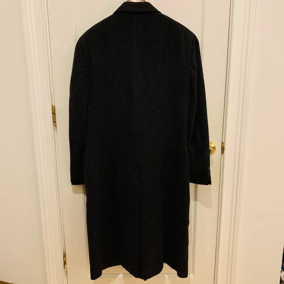 Vintage F.R. Tripler & Co. Signature Gray Charcoal 100% Cashmere Overcoat Coat - Picture 10 of 16